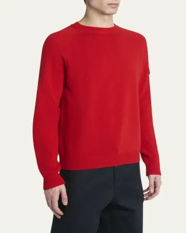 Moncler Men's Sleeve-Pocket Knit Crewneck Sweater | Thumbnail 8 Moncler Men's Sleeve-Pocket Knit Crewneck Sweater | Thumbnail 8