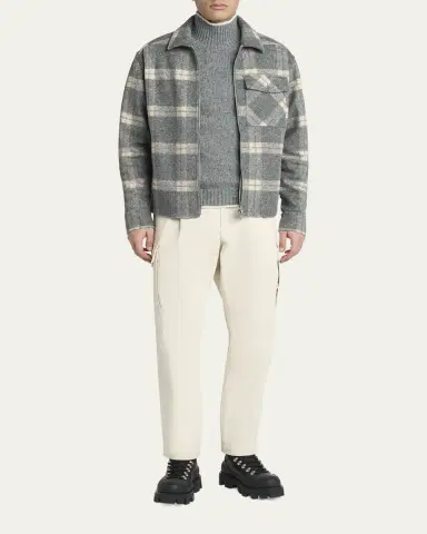Moncler Men's Tartan Full-Zip Shirt Jacket | Thumbnail 2 Moncler Men's Tartan Full-Zip Shirt Jacket | Thumbnail 2