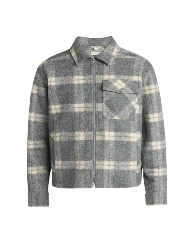 Moncler Men's Tartan Full-Zip Shirt Jacket