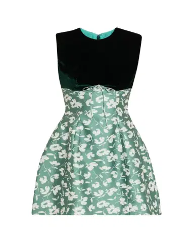 Markarian Jolie Velvet Empire-Waist Floral Brocade Mini Dress | Thumbnail 1 Markarian Jolie Velvet Empire-Waist Floral Brocade Mini Dress | Thumbnail 1