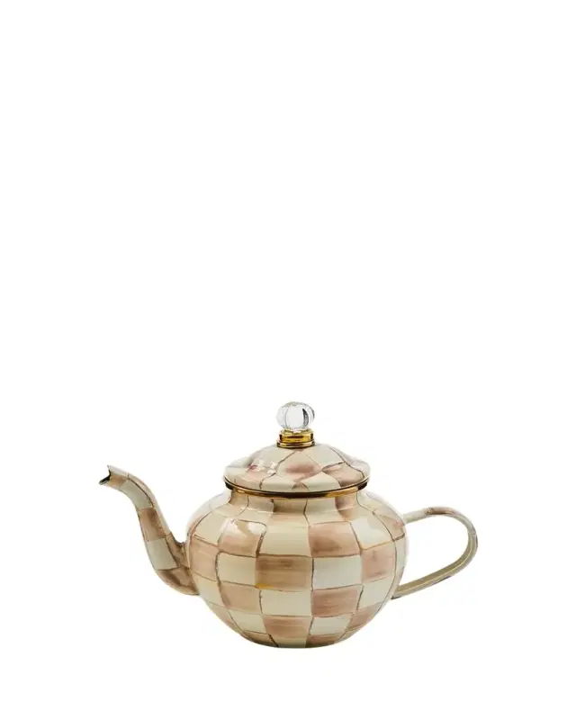 Mocha Check 4-Cup Teapot