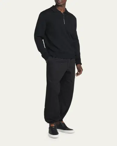 Moncler Men's Long-Sleeve Zip Polo Sweater | Thumbnail 2 Moncler Men's Long-Sleeve Zip Polo Sweater | Thumbnail 2