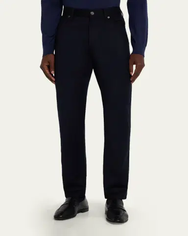 Zegna Men's Wool Straight Fit Five-Pocket Pants | Thumbnail 8