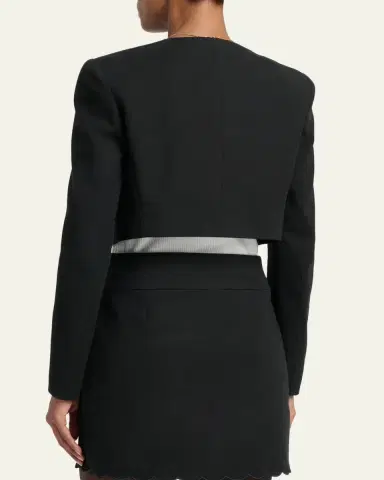 Chloé Scalloped Cavalry Cotton Crop Jacket | Thumbnail 3