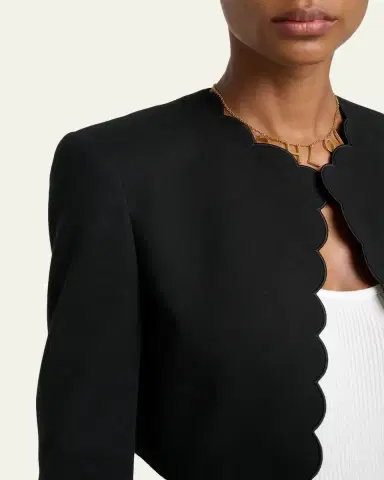 Chloé Scalloped Cavalry Cotton Crop Jacket | Thumbnail 5