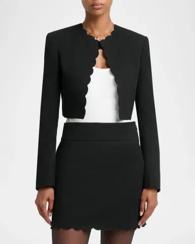 Chloé Scalloped Cavalry Cotton Crop Jacket | Thumbnail 8