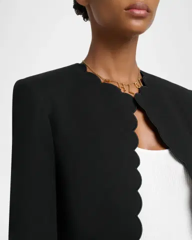 Chloé Scalloped Cavalry Cotton Crop Jacket | Thumbnail 9