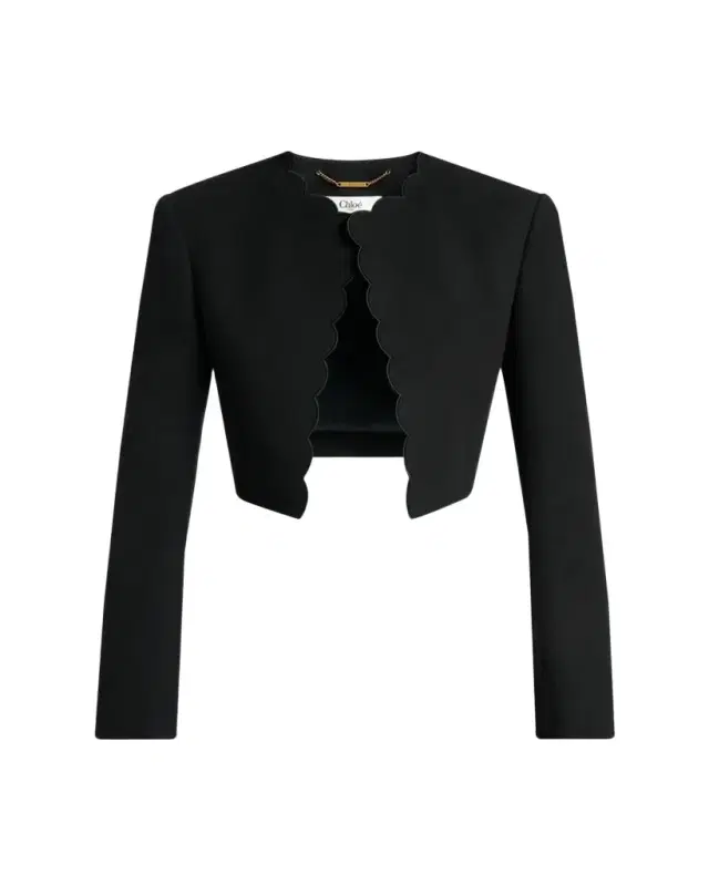 Chloe Scalloped Cavalry Cotton Crop Jacket