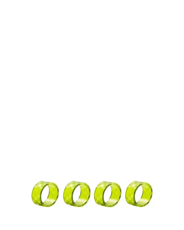 MacKenzie-Childs Green Check Napkin Rings, Set of 4