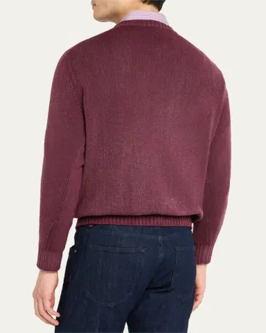 Kiton Men's Cashmere Diamond Cable Crewneck Sweater | Thumbnail 7