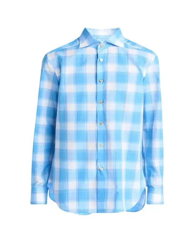 Kiton Men's Cotton Check Sport Shirt