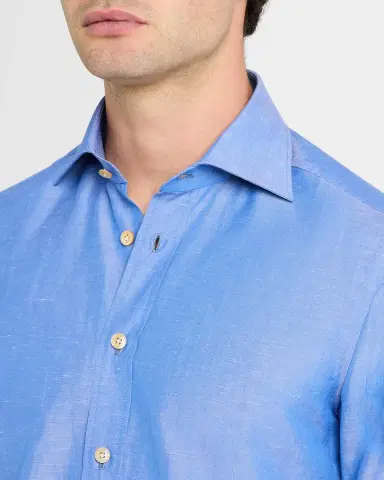Kiton Men's Heathered Cotton Dress Shirt | Thumbnail 4