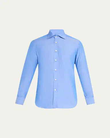 Kiton Men's Heathered Cotton Dress Shirt | Thumbnail 5