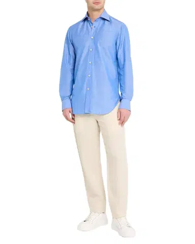 Kiton Men's Heathered Cotton Dress Shirt | Thumbnail 1