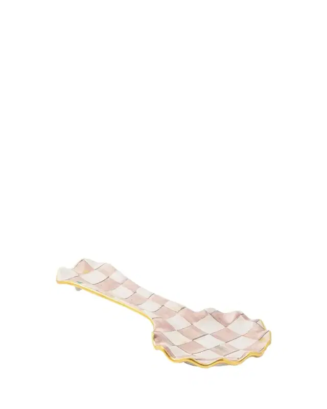 Rosy Check Ceramic Spoon Rest