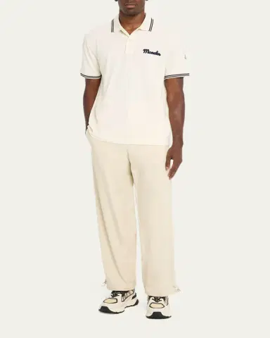 Moncler Men's Logo Script Short Sleeve Polo | Thumbnail 2