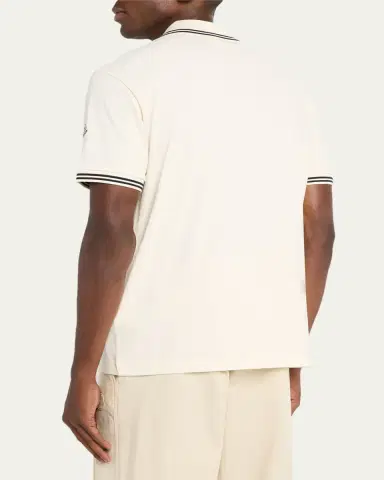 Moncler Men's Logo Script Short Sleeve Polo | Thumbnail 3