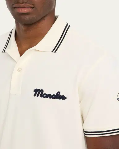 Moncler Men's Logo Script Short Sleeve Polo | Thumbnail 5