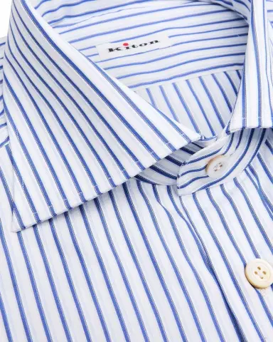 Kiton Men's Cotton Multi-Stripe Point Collar Dress Shirt | Thumbnail 1 Kiton Men's Cotton Multi-Stripe Point Collar Dress Shirt | Thumbnail 1