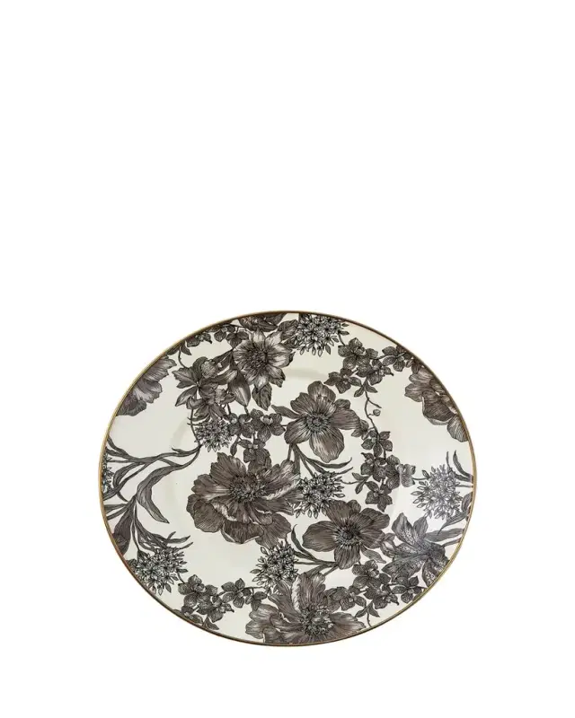 MacKenzie-Childs Sterling English Garden Enamel Dinner Plate