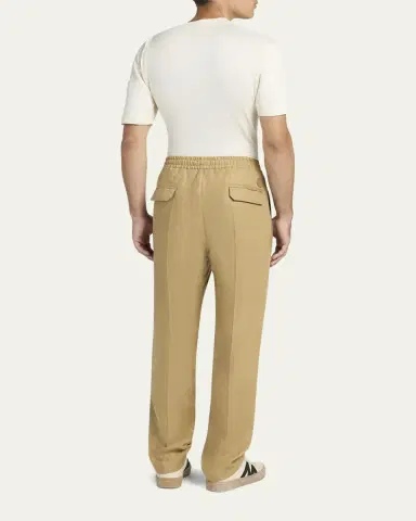 Moncler Men's Twill Linen Trousers | Thumbnail 2 Moncler Men's Twill Linen Trousers | Thumbnail 2