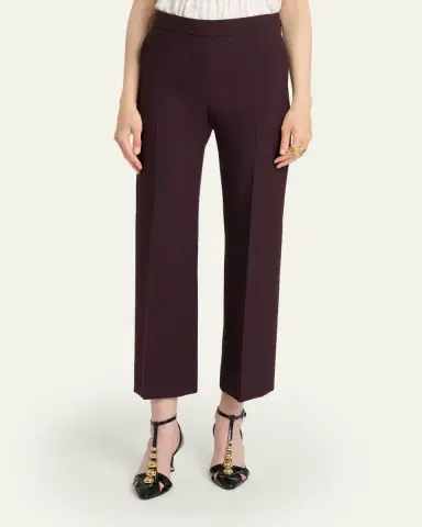 Chloé Lower Impact Wool Crepe Straight-Leg Ankle Pants | Thumbnail 4 Chloé Lower Impact Wool Crepe Straight-Leg Ankle Pants | Thumbnail 4