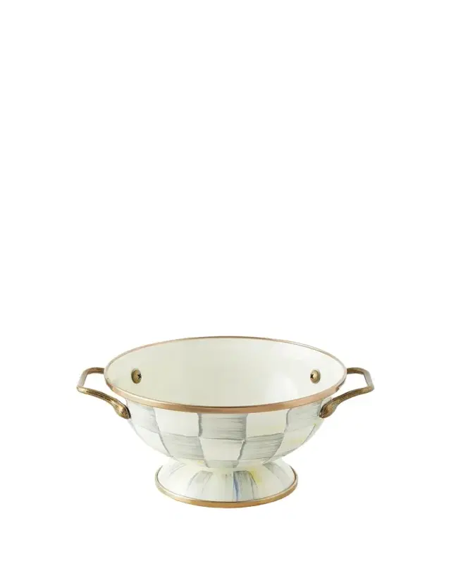 MacKenzie-Childs Sterling Check Enamel Simply Anything Bowl