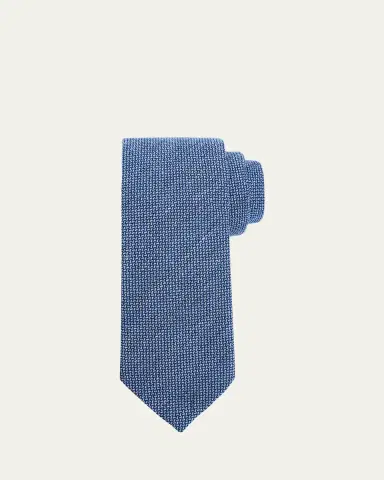 Zegna Men's Textured Wool and Silk Tie | Thumbnail 2