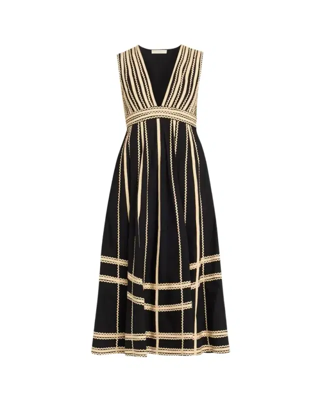 Palermo Deep-V Midi Dress