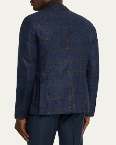Zegna Men's Check Woven Patch-Pocket Sport Coat | Thumbnail 3 Zegna Men's Check Woven Patch-Pocket Sport Coat | Thumbnail 3