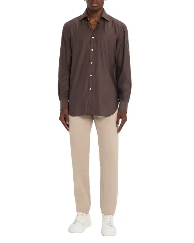 Men's Cotton Micro-Herringbone Sport Shirt Men's Cotton Micro-Herringbone Sport Shirt