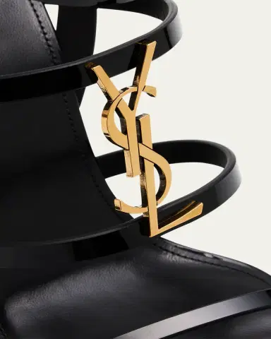 Saint Laurent Cassandra YSL Medallion Leather Stiletto Sandals | Thumbnail 11 Saint Laurent Cassandra YSL Medallion Leather Stiletto Sandals | Thumbnail 11