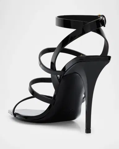 Saint Laurent Cassandra YSL Medallion Leather Stiletto Sandals | Thumbnail 3 Saint Laurent Cassandra YSL Medallion Leather Stiletto Sandals | Thumbnail 3