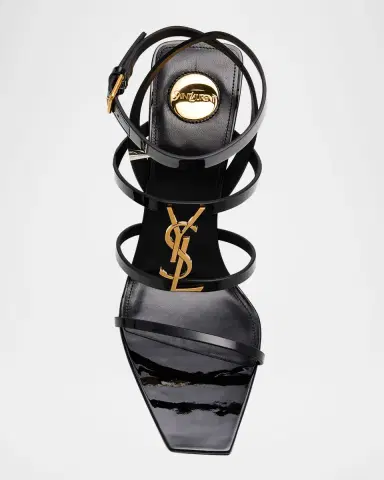 Saint Laurent Cassandra YSL Medallion Leather Stiletto Sandals | Thumbnail 6 Saint Laurent Cassandra YSL Medallion Leather Stiletto Sandals | Thumbnail 6