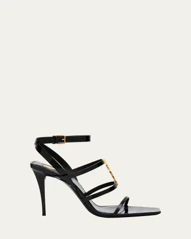 Saint Laurent Cassandra YSL Medallion Leather Stiletto Sandals | Thumbnail 7 Saint Laurent Cassandra YSL Medallion Leather Stiletto Sandals | Thumbnail 7