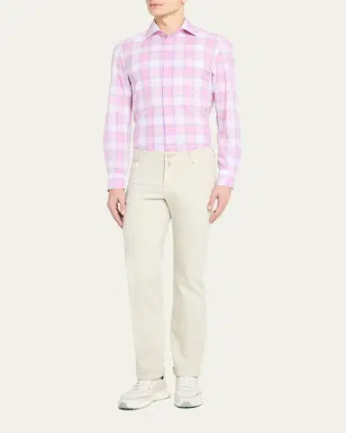 Kiton Men's Large Check Sport Shirt | Thumbnail 2