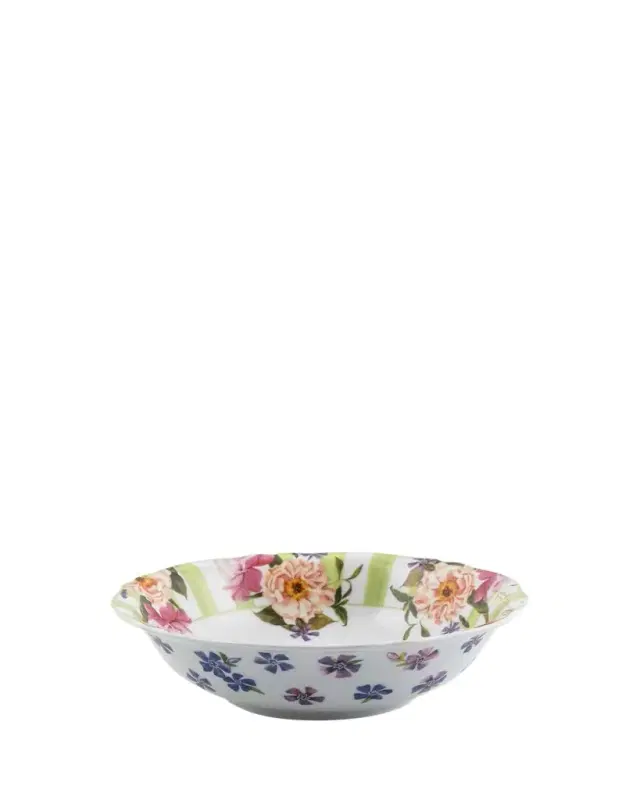 MacKenzie-Childs Wildflowers Serving Bowl, Green