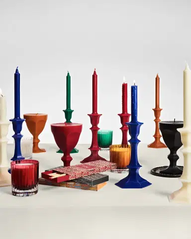 Baccarat Harcourt Candlestick Candle, Blue | Thumbnail 3