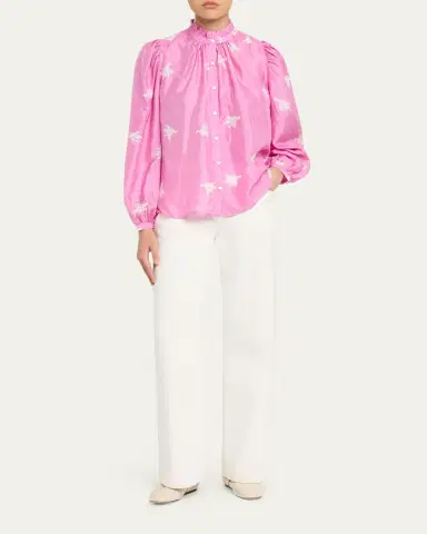 Alix of Bohemia Annabel Silk Jasmine Print Blouse | Thumbnail 2 Alix of Bohemia Annabel Silk Jasmine Print Blouse | Thumbnail 2
