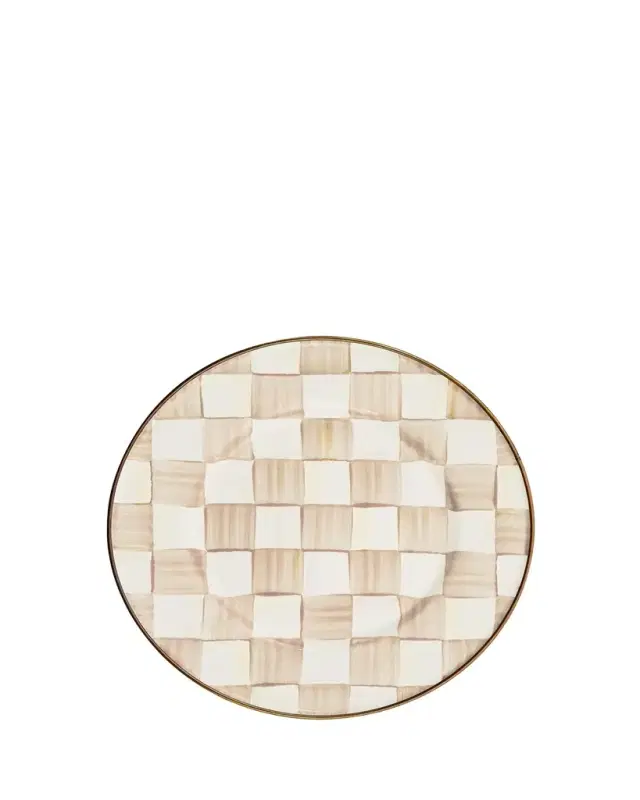 MacKenzie-Childs Mocha Check Salad Plate