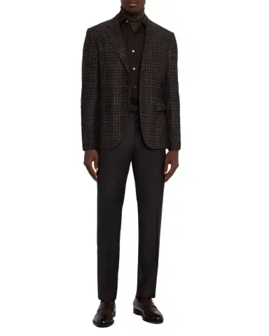 Zegna Men's Trofeo Wool Slim Flat-Front Trousers | Thumbnail 1 Zegna Men's Trofeo Wool Slim Flat-Front Trousers | Thumbnail 1