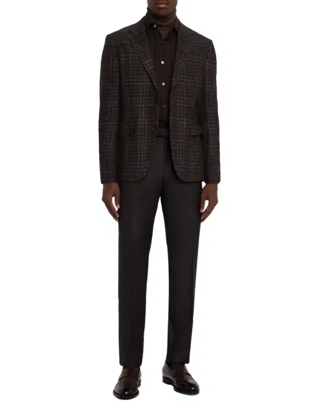 ZEGNA Men's Trofeo Wool Slim Flat-Front Trousers