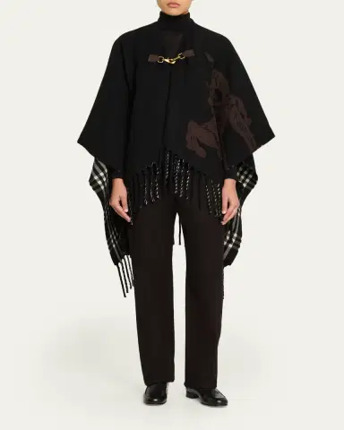 Burberry Fil Coupe EKD Wool Cape | Thumbnail 2 Burberry Fil Coupe EKD Wool Cape | Thumbnail 2