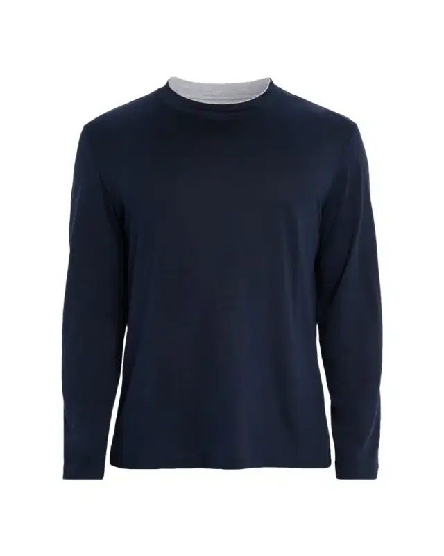 Men's Silk and Cotton Long-Sleeve T-Shirt