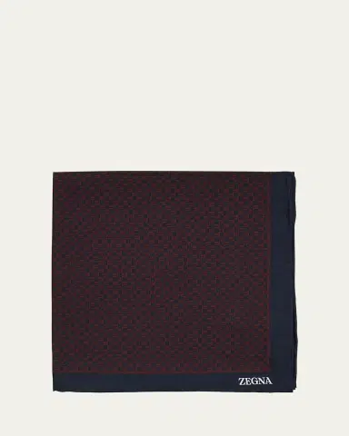 Zegna Men's Mini Geometric Silk Pocket Square | Thumbnail 2 Zegna Men's Mini Geometric Silk Pocket Square | Thumbnail 2