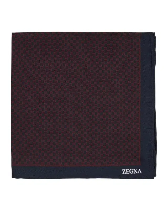 ZEGNA Men's Mini Geometric Silk Pocket Square