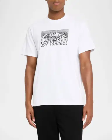 Moncler Men's Mountain Logo Cotton T-Shirt | Thumbnail 3