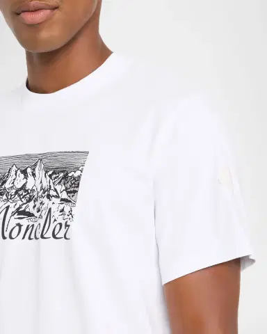 Moncler Men's Mountain Logo Cotton T-Shirt | Thumbnail 4