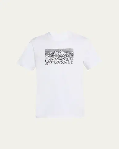 Moncler Men's Mountain Logo Cotton T-Shirt | Thumbnail 5