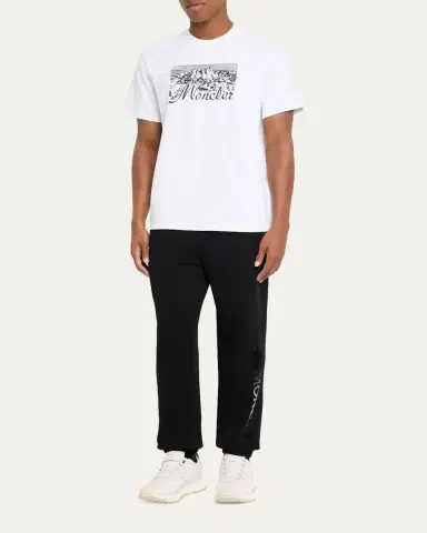 Moncler Men's Mountain Logo Cotton T-Shirt | Thumbnail 6